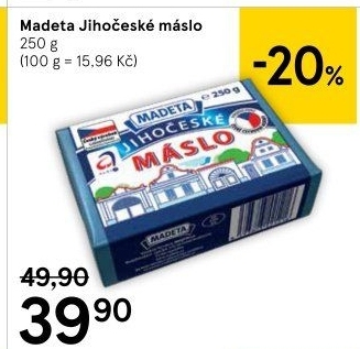 Máslo Jihočeské Madeta