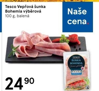 Šunka vepřová výběrová Bohemia Tesco