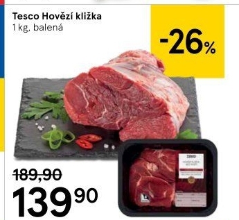 Hovězí kližka Tesco