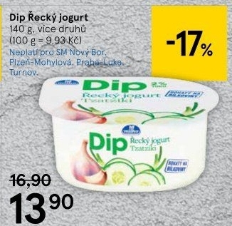 Ochucený jogurt řecký Dip Milko
