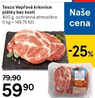 Vepřová krkovice bez kosti Tesco