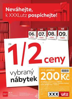 akční leták XXXLutz 3.8.2020-16.8.2020
