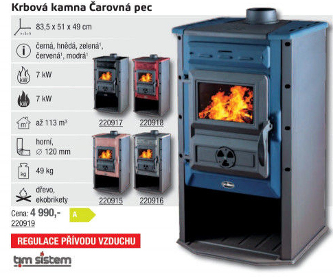 Kamna krbová Čarovná pec Tim Sistem
