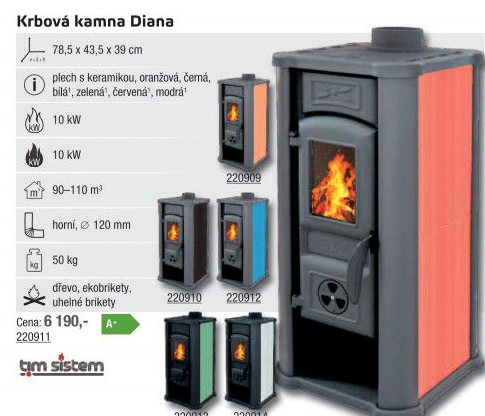 Krbová kamna Diana Tim Sistem