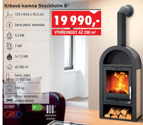 Krbová kamna Stockholm 8 ABX