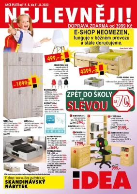akční leták IDEA nábytek 15.8.2020-31.8.2020