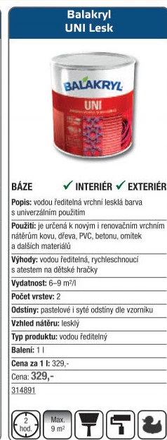 Barva Balakryl UNI lesk
