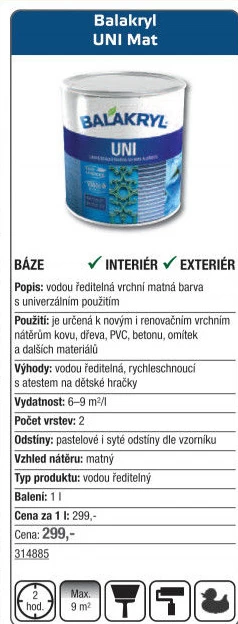 Barva Balakryl UNI mat