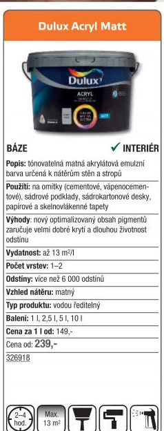 Barva interiérová Acryl Matt Dulux