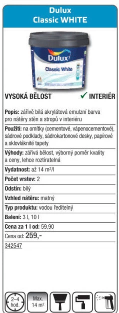 Interiérová barva Dulux