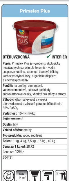 Interiérová barva Primalex Plus
