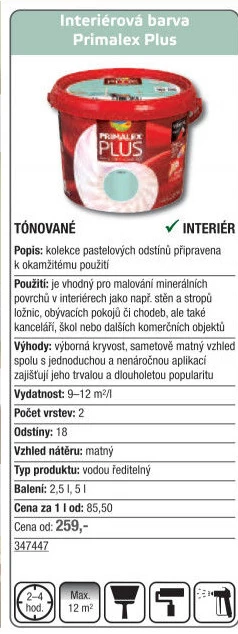 Interiérová barva Primalex Plus