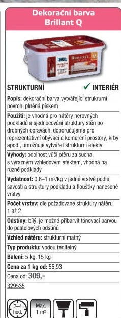 Interiérová dekorační barva Brillant HET