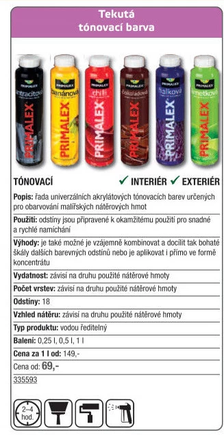 Tónovací barvy Primalex
