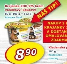 Dezert zakysaný dětský Zoo Krajanka