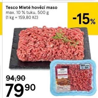 Hovězí mleté maso Tesco