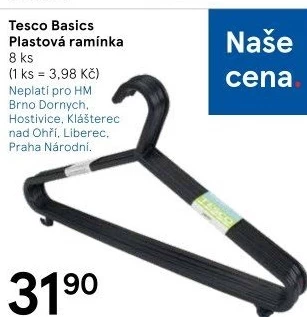 Plastová ramínka Tesco