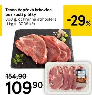 Vepřová krkovice bez kosti Tesco
