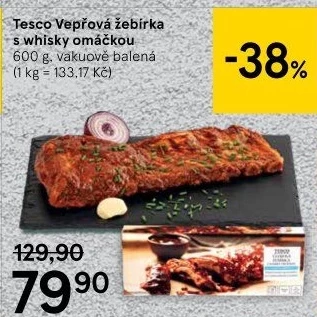 Vepřové žebírka whisky sous-vide Tesco