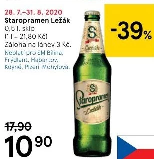 Pivo ležák Staropramen