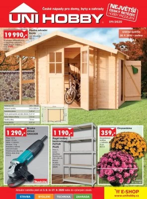 akční leták UNI HOBBY 3.9.2020-27.9.2020