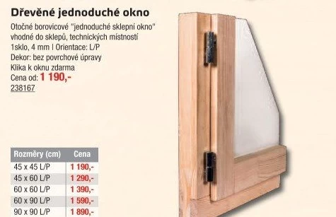 Dřevěné okno Radex