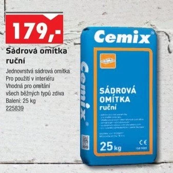 Sádrová omítka Cemix
