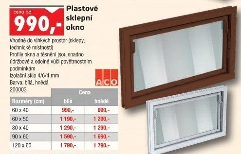 Sklepní okno Aco
