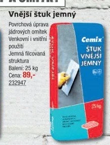 Štuková omítka Cemix