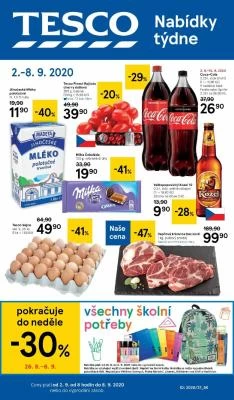 akční leták Tesco 2.9.2020-8.9.2020
