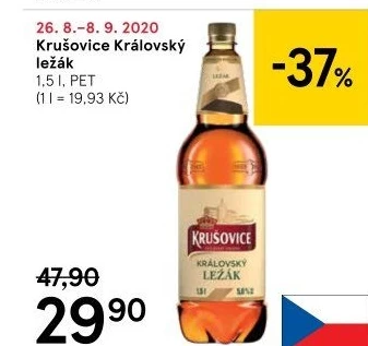 Pivo světlý ležák Královská 12° Krušovice