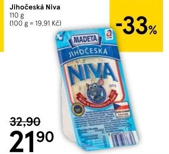 Sýr Niva Jihočeská 50% Madeta