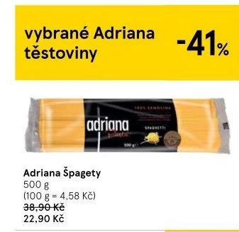 Těstoviny semolinové Adriana