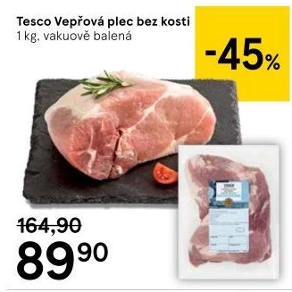 Vepřová plec bez kosti Tesco