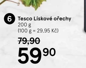 Lískové ořechy Tesco