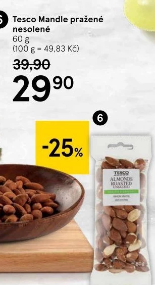 Pražené mandle Tesco