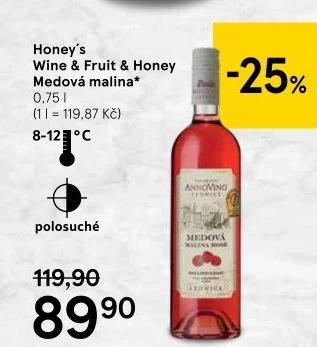 Vinný nápoj medový ovocný Vinařství Annovino Lednice