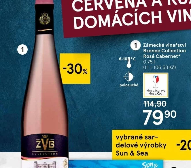 Víno Cabernet Moravia Rosé Collection Zámecké vinařství Bzenec