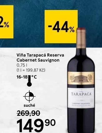 Víno Cabernet Sauvignon Reserva Viňa Tarapaca