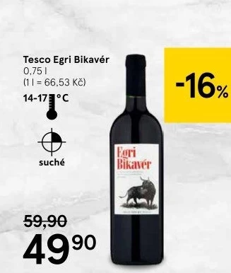 Víno Egri Bikavér Tesco