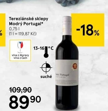 Víno Modrý Portugal Tereziánské sklepy