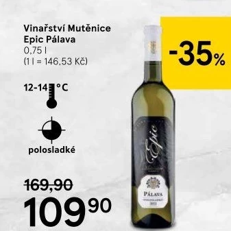 Víno Pálava Epic Collection Vinařství Mutěnice