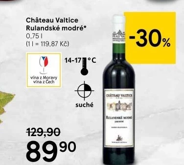 Víno Rulandské modré Chateau Valtice