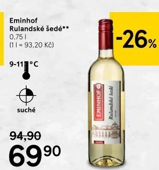 Víno Rulandské šedé Eminhof Diana Moravia - pozdní sběr