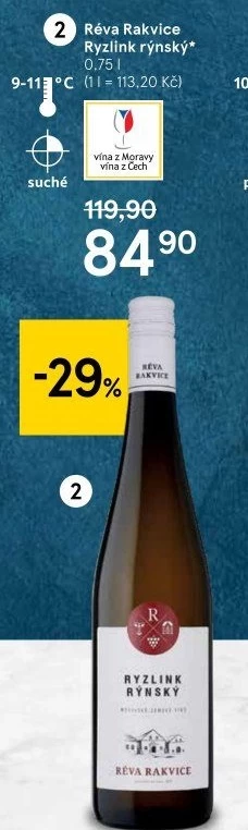 Víno Ryzlink rýnský Réva Rakvice