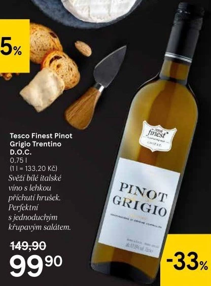 Víno Pinot Grigio Tesco Finest