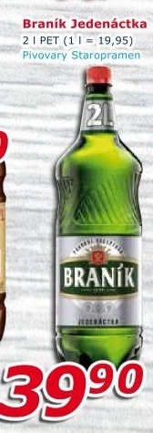 Pivo světlý ležák 11° Jedenáctka Braník