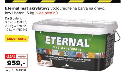 Akrylátová barva mat Eternal