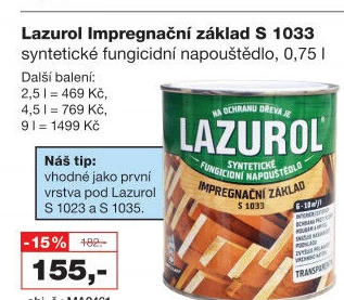 Impregnační základ na dřevo Lazurol
