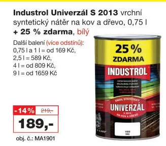 Nátěr na kov a dřevo Univerzál lesk Industrol